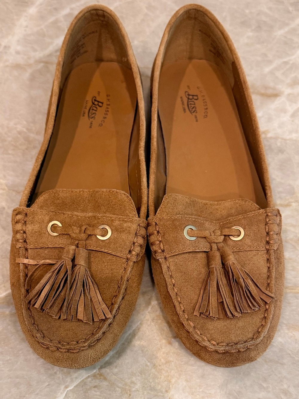 Bass Women's Brown Suede Tassel Moccasins Size 7